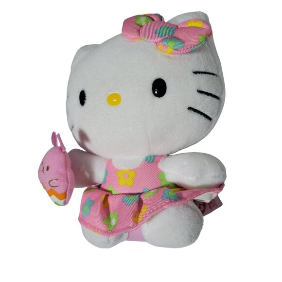 TY San Rio Hello Kitty Easter Bunny Egg Plush Stuffed Animal Dress Bow Toy - Picture 2 of 5